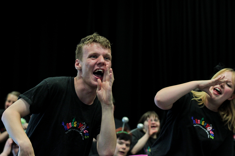 Hands & Voices choir member performing at the All that Jazz gig