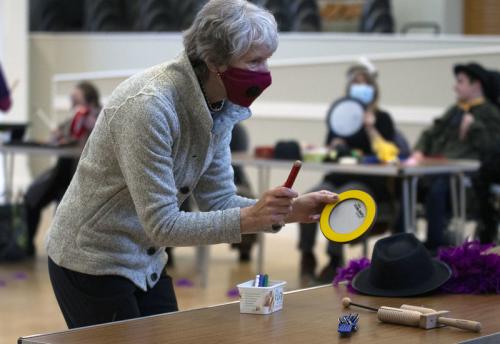Shirley volunteering at Movers & Shakers