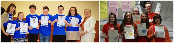 Members of the IMPs groups receiving their volunteering awards