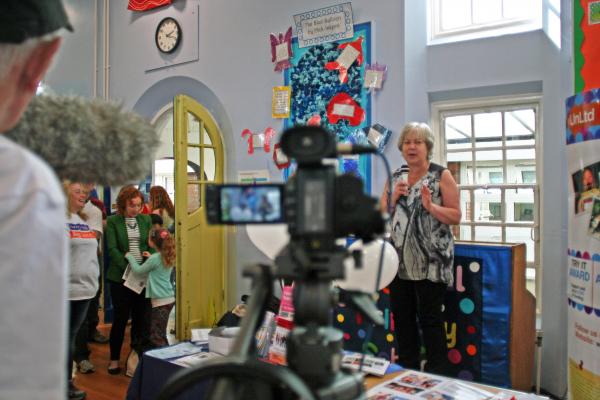 Photograph of AbleWeb York filming at the Tang Hall Big Local launch party
