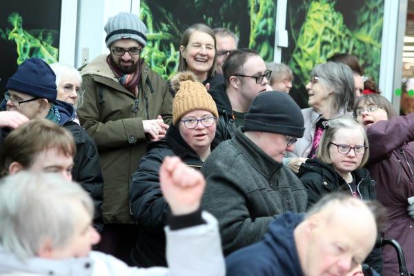 Buskers sing at asda Monks Cross
