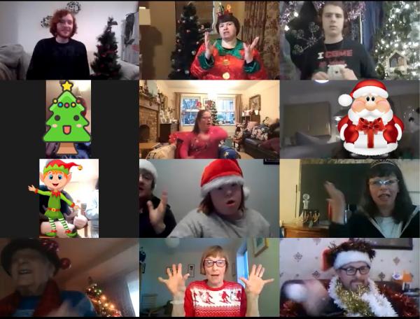 Screenshot from our Big Festive Singalong on Zoom