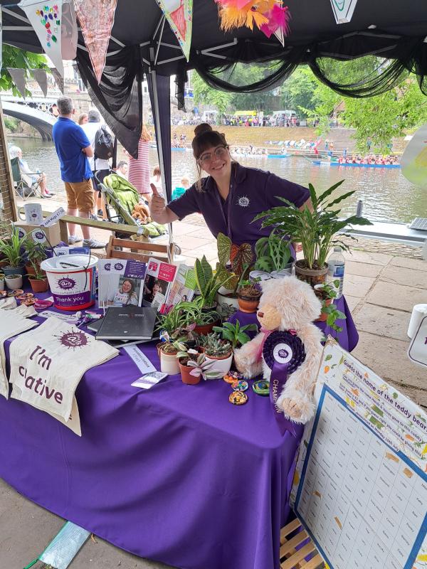 Our Fundraising Stall with plants and name the teddy fundraising games