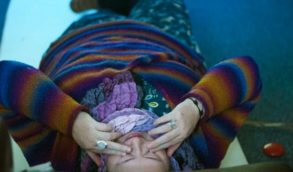 A participant relaxes in an iMUSE session