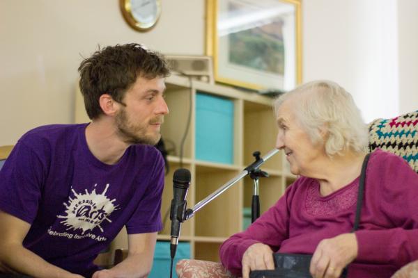 A Windsor House resident enjoying an iMUSE session